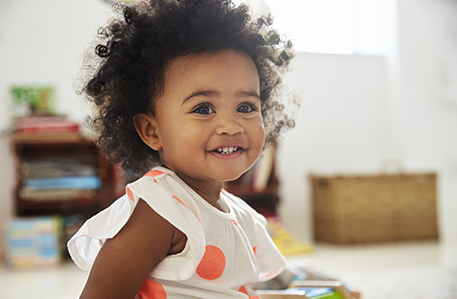 African American baby smiling